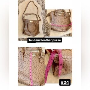 Taupe faux leather purse